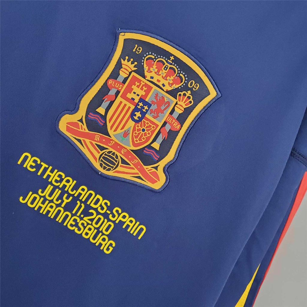Áo Bóng Đá Tây Ban Nha Jersey-2010 final Jersey-2010 Và Tay Áo Dài Cổ Điển Tây Ban Nha Iniesta Xavi Ramos Torres David Villa