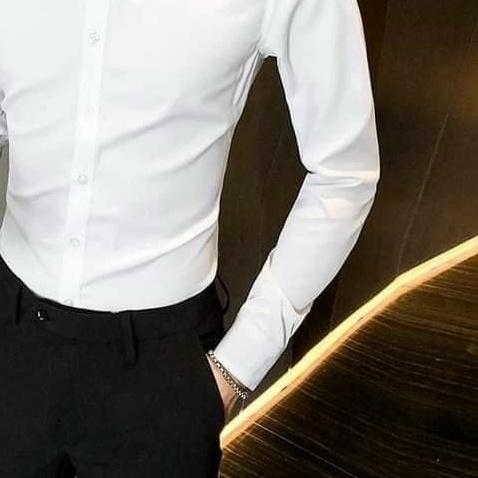 Áo sơ mi nam màu trắng trơn tay dài cổ bẻ cài nút , áo sơ mi công sở form đẹp y hình T-FASHION 24H S001