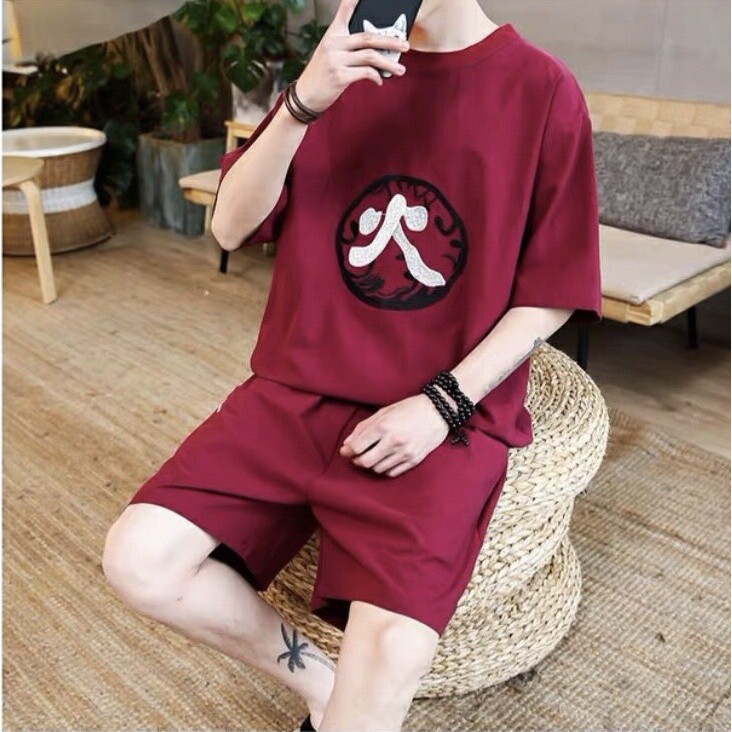 Set đồ bộ quần áo thể thao nam nữ unisex PHONG THUỶ tay lỡ mặc ở nhà, đồ ngủ chất thun lạnh mịn mát thấm mồ hôi tốt.