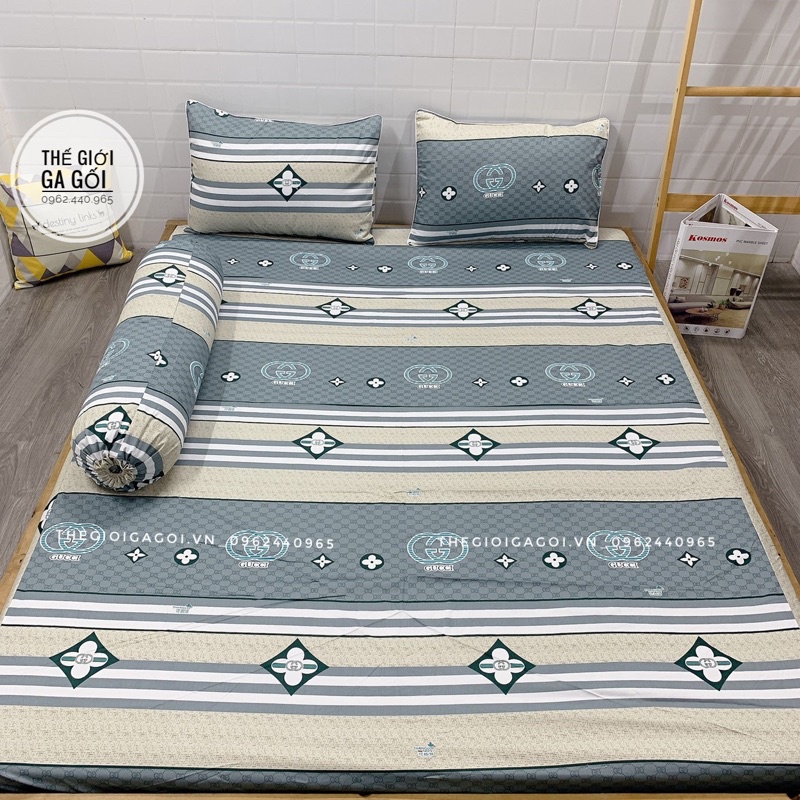 Bộ Drap { 4 món } Thắng Lợi 100% Cotton chuẩn Logo