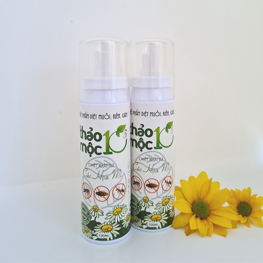 Xịt muỗi Freeship Bình xịt muỗi côn trùng diệt gián diệt kiến sinh học thảo mộc 10s chai 100ml – Được BYT Chứng nhận