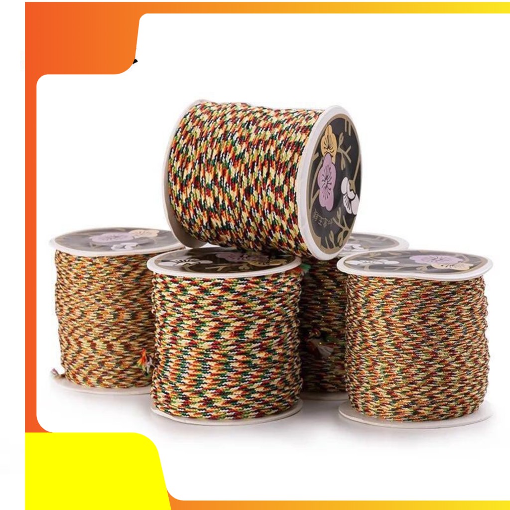 Chỉ ngũ sắc tây tạng màu ánh kim