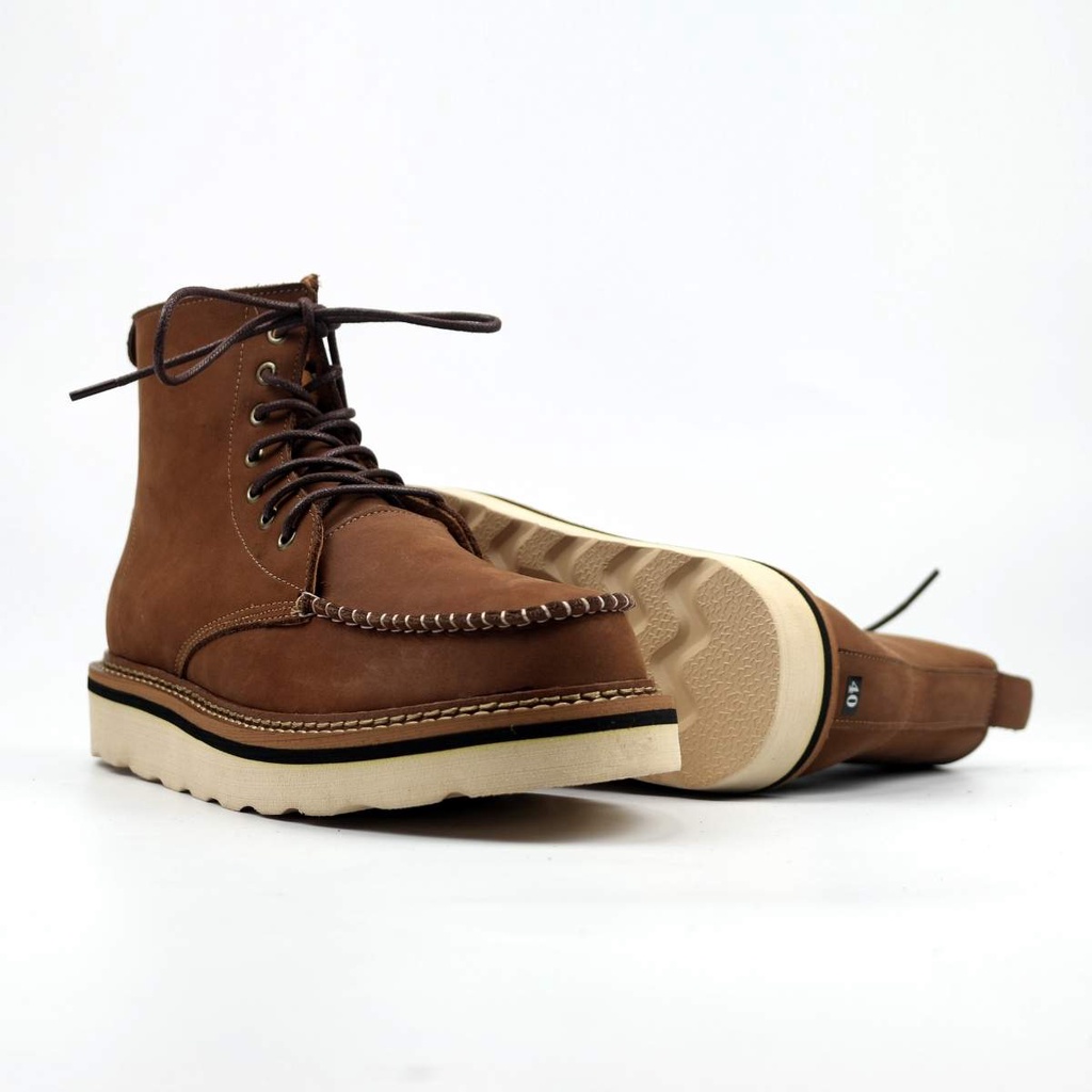 Giày Boots nam Moctoe da bò sáp mộc nâu Lucas Shoes bảo hành 1 năm | WebRaoVat - webraovat.net.vn