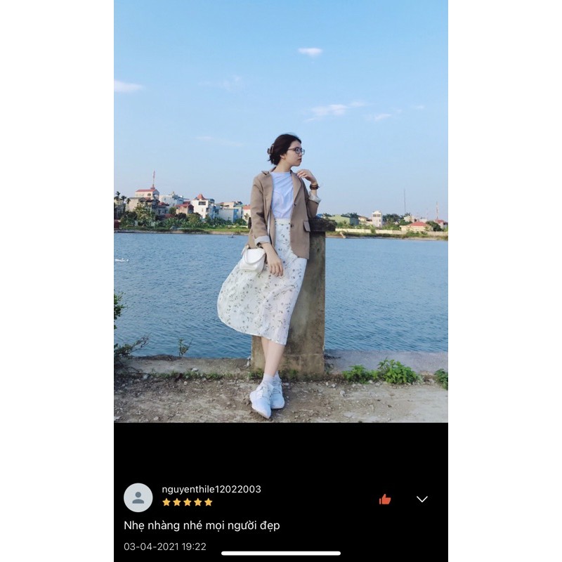 Chân váy hoa nhí vintage trắng dài chữ a qua gối 2 lớp ulzzang mát mẻ - CV02 | BigBuy360 - bigbuy360.vn