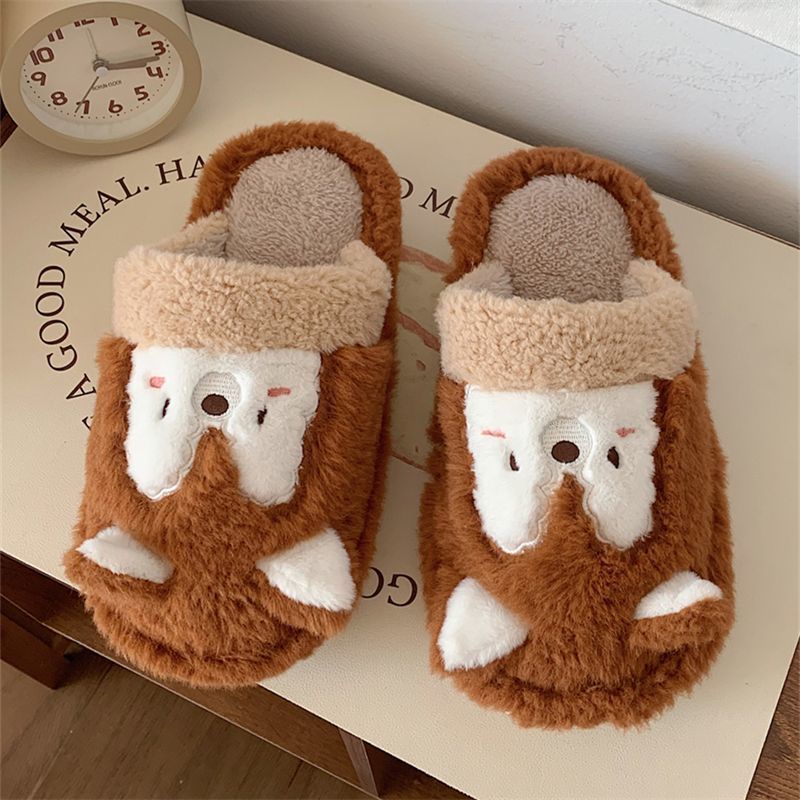 Dép Bông Đi Trong Nhà Hình Sóc Hoạt Hình Cho Nam Nữ