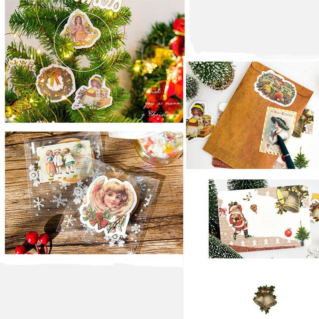 Bộ 24 Miếng Dán Hình Ông Già Noel / Người Tuyết Dùng Trang Trí Sổ Tay DIY