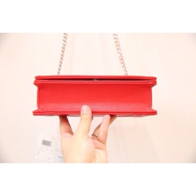 Túi đeo chéo khoá bạc hộp vuông da sần lì hàng cao cấp