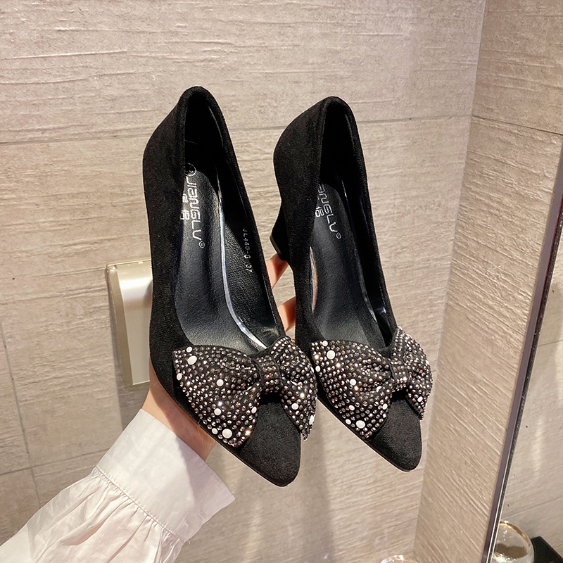 Giày đế xuồng nơ đá gót cao 5cm và 8cm đủ size 33/40   210222