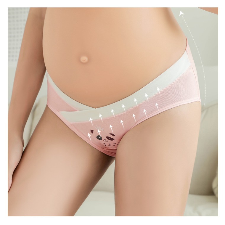 Bộ 4 quần lót cạp chéo cotton kháng khuẩn co giãn cho mẹ bầu cỡ 43-85kg