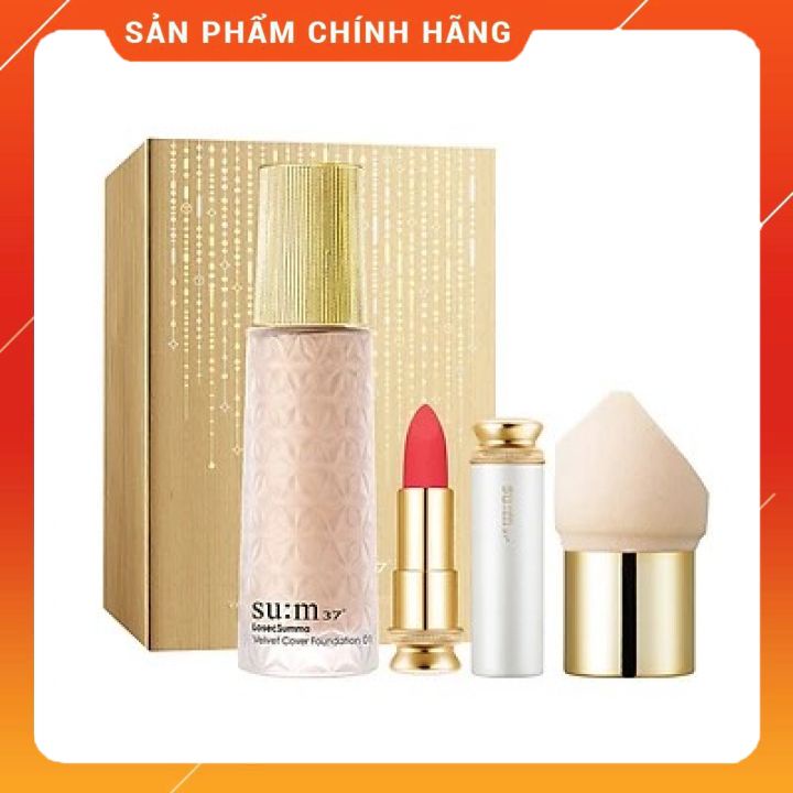 Set kem nền sum Losec Summa Velvet Cover Foundation 01