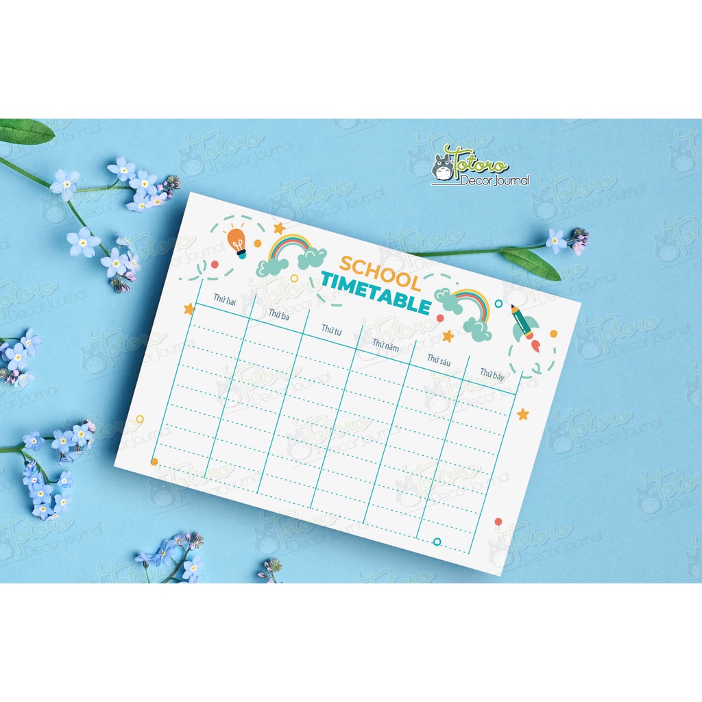 20 mẫu Thời khóa biểu cute