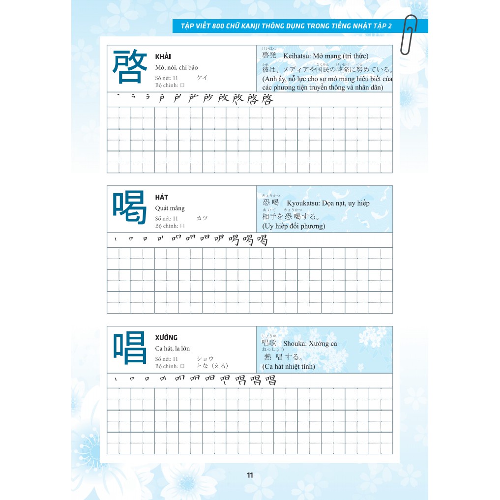 Sách - Tập viết 800 chữ KANJI thông dụng trong tiếng Nhật - Tập 2 Tặng Bookmark