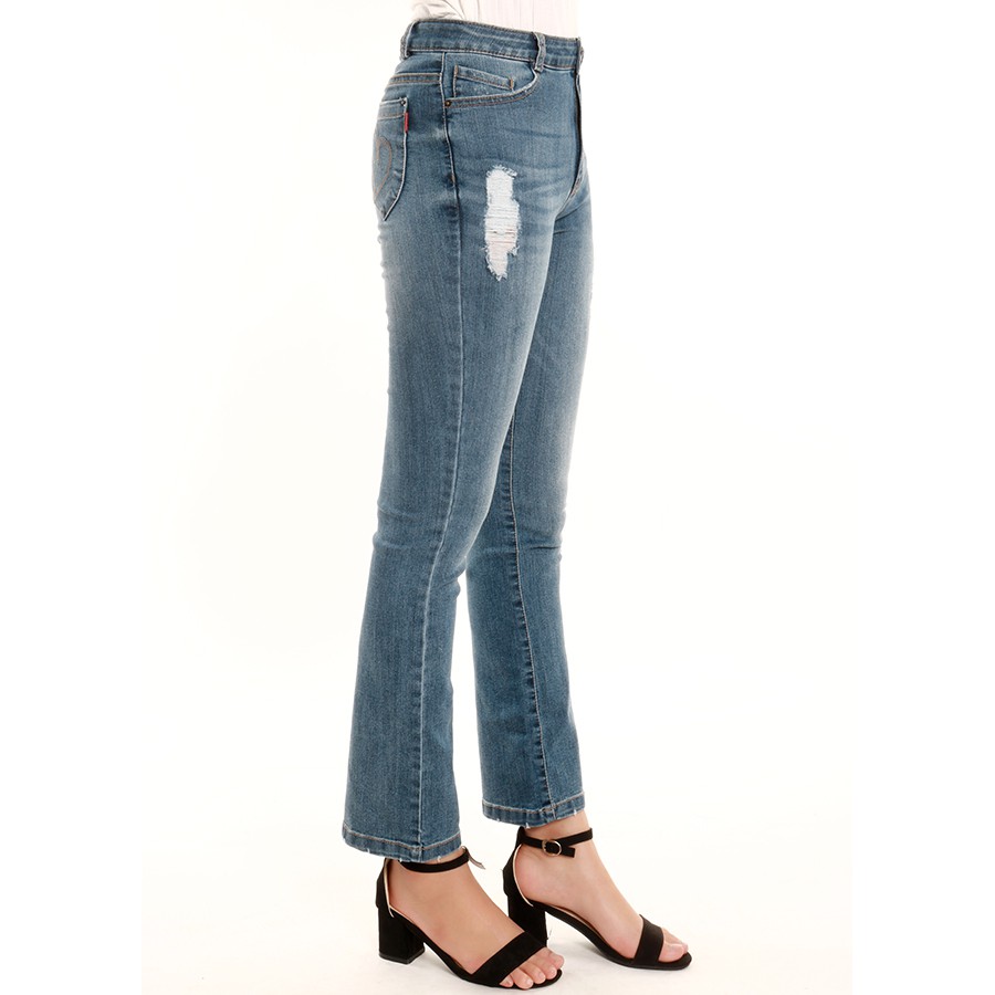 Quần bò nữ xanh dương cào rách P7002 thương hiệu NARSIS