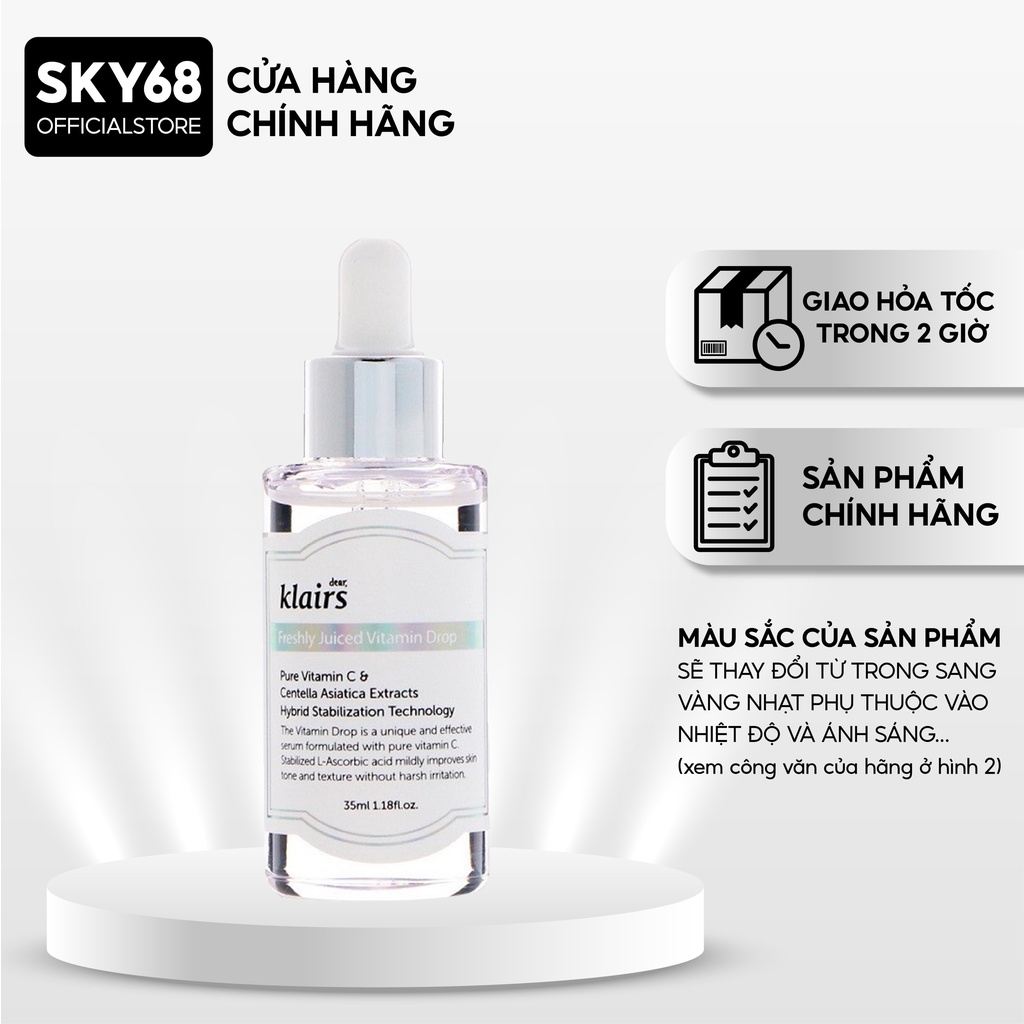 Serum trắng da , mờ thâm nám Klairs Freshly Juiced Vitamin Drop 35ml