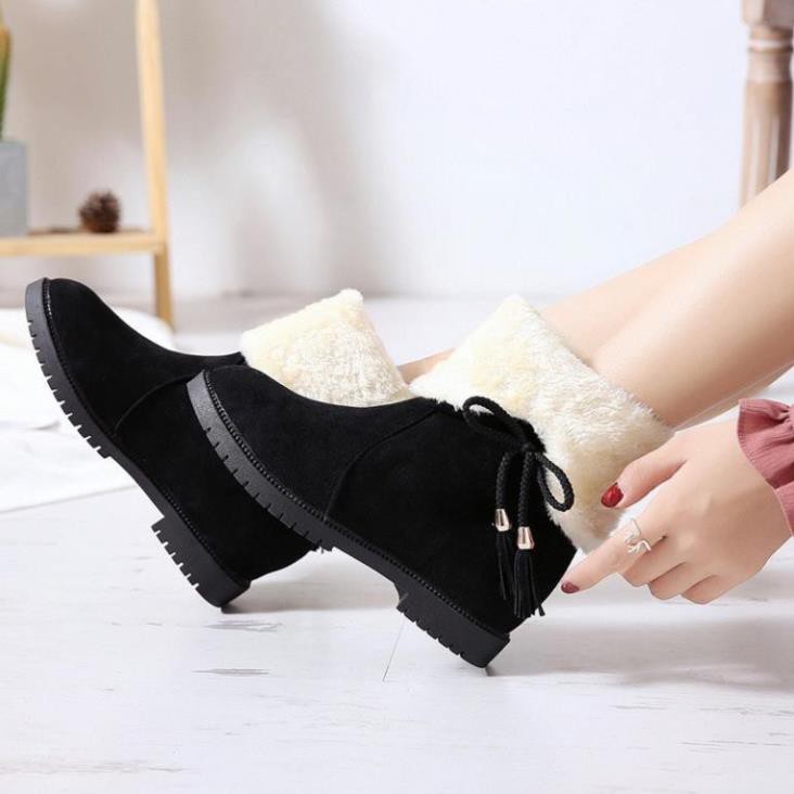 [Hàng Có Sẵn] [Hàng Có Sẵn] BỐT NỮ ĐỘN ĐẾ LÓT LÔNG - BỐT NỮ CAO CỔ - ĐẾ CAO 3CM | BigBuy360 - bigbuy360.vn