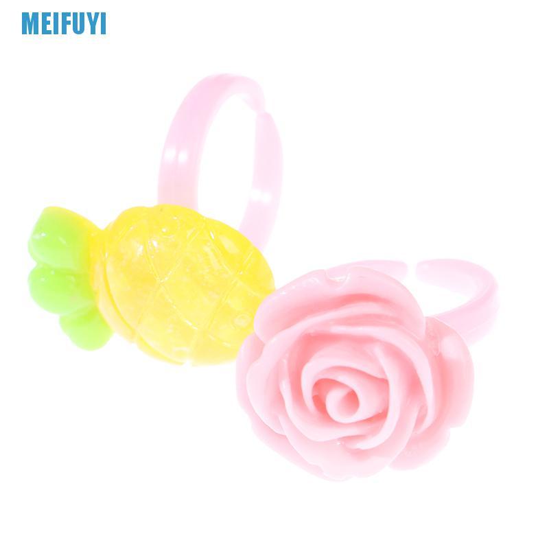 Set 20 Nhẫn Hình Hoa / Động Vật Thời Trang Cho Bé Gái