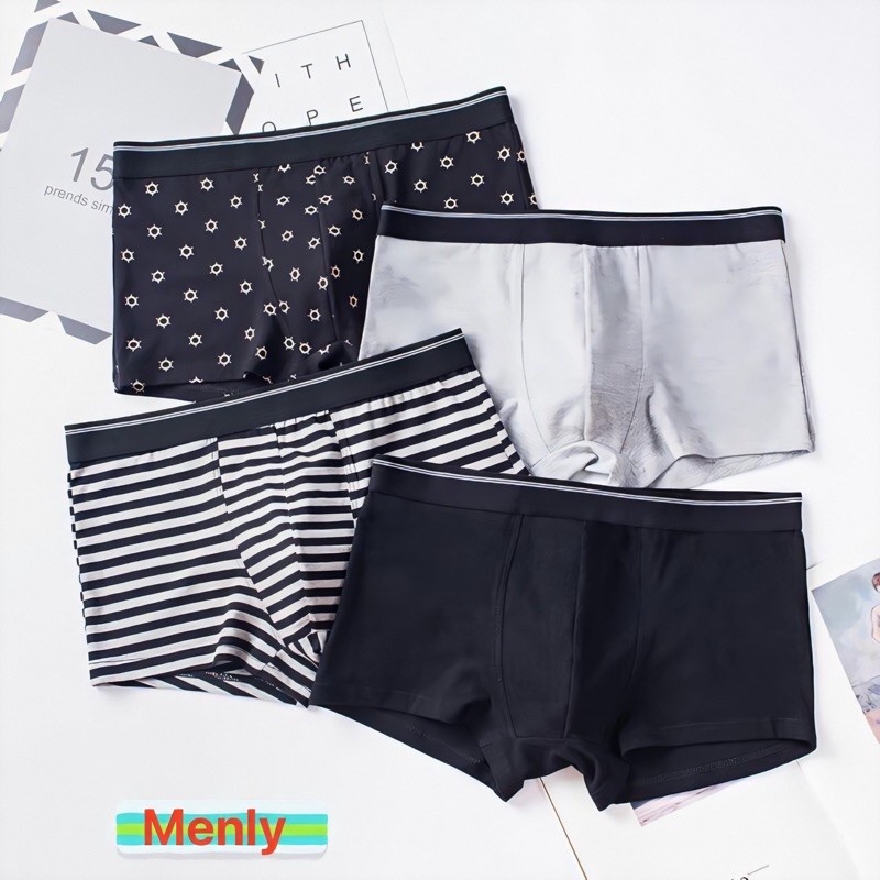 Quần sịp nam, quần lót đùi nam cao cấp COMBO hộp 4 chiếc full size L XL 2XL 3XL SÉT 2