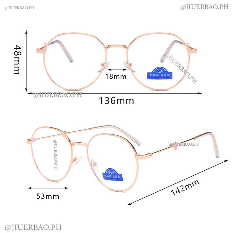Mắt Kính Gọng Tròn Phong Cách Hàn Quốc Với Lớp 00°-400° Kính Cận Thị Gọng Kim Loại Thiết Kế Hình Trái Tim