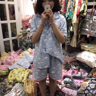 Đồ bộ Pijama kate thái viền cổ