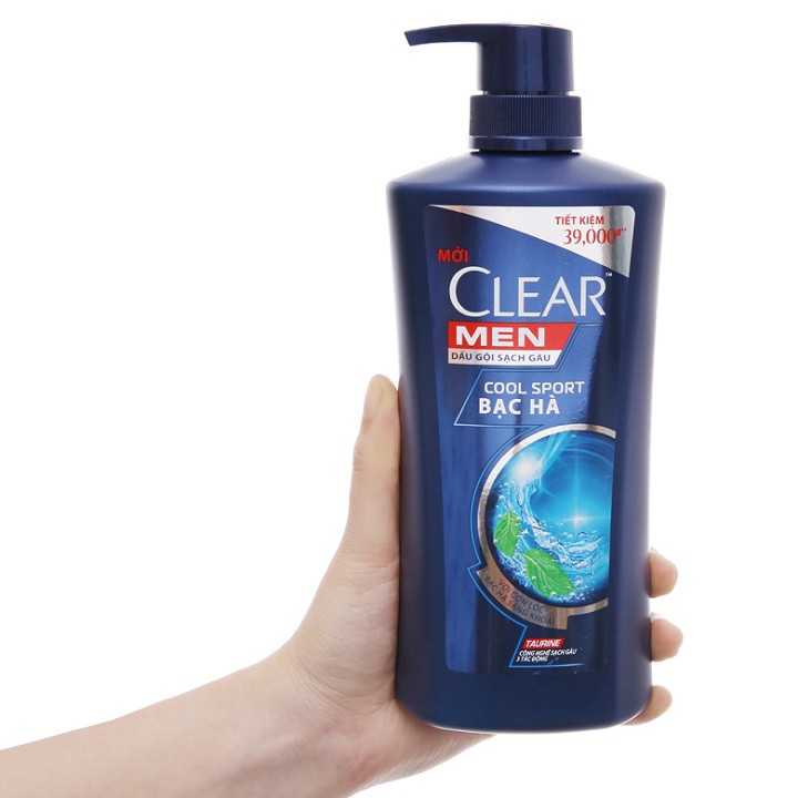 Dầu gội Clear Men Cool Sport hương bạc hà mát lạnh 650g