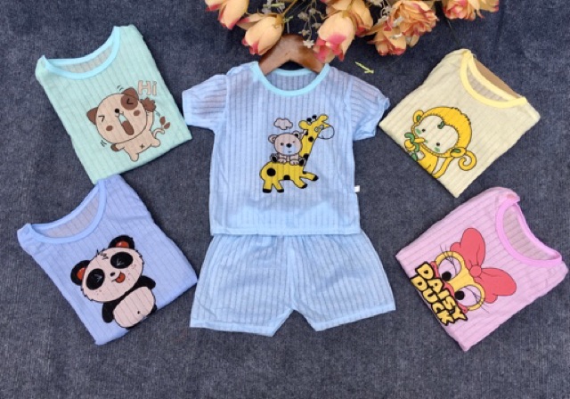 Bộ cotton giấy mỏng mát cho bé trai bé gái - SSCT