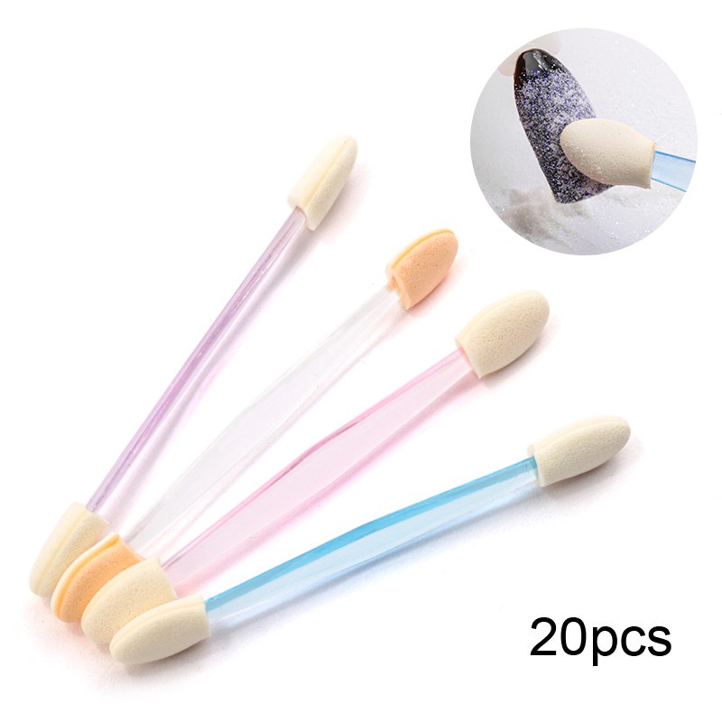Bộ 20 Cọ Hai Đầu Xốp Dùng Một Lần Chuyên Dụng Trang Trí Móng Nghệ Thuật