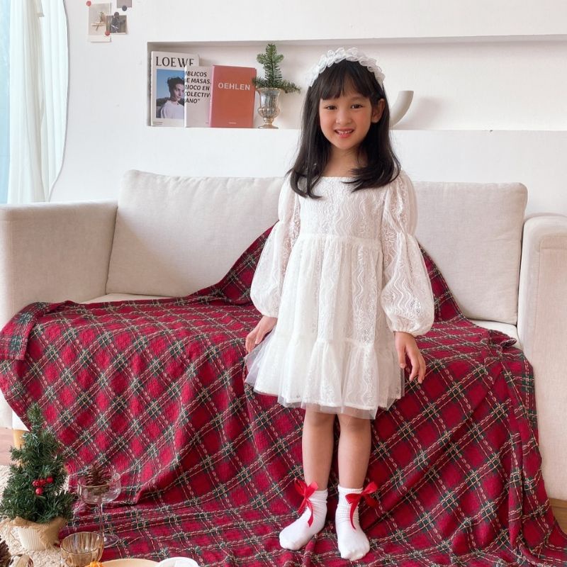 Váy bé gái, đầm bé gái dáng công chúa 2 lớp kèm bờm từ 1-7t