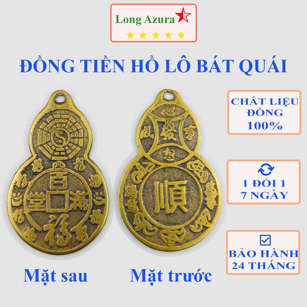 Đồng tiền hồ lô, bát quái, đồng, phong thủy