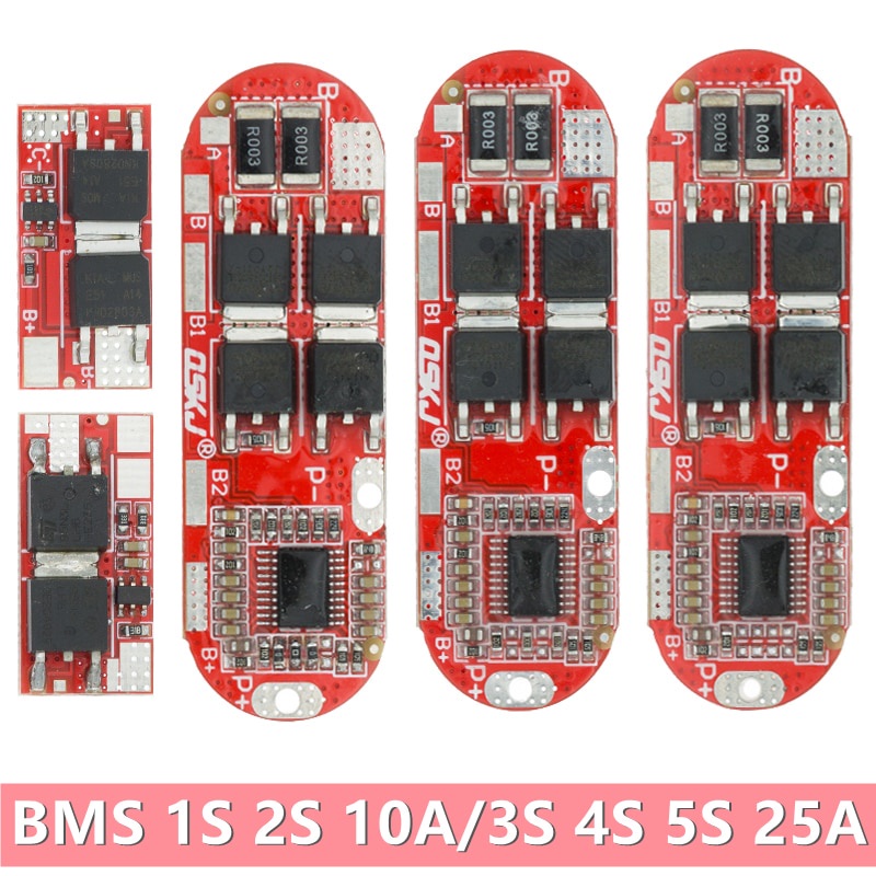 Bảng Mạch Bảo Vệ Pin Li - Ion 1S 2S 10A 3S 4S 5S 25A Bms 18650 Li - Ion