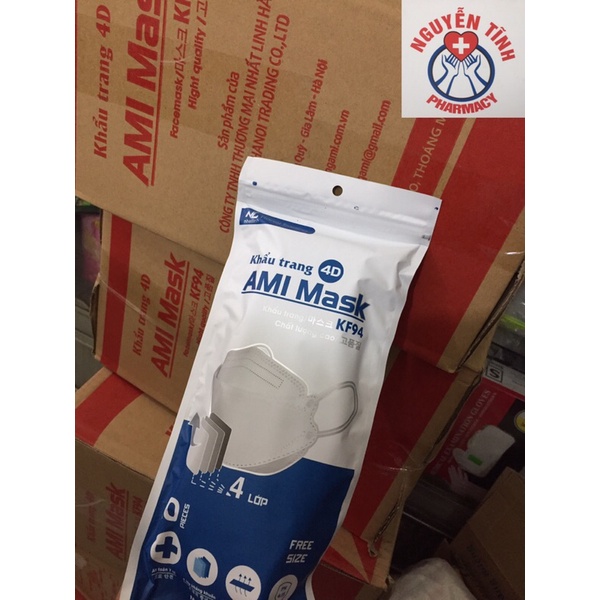 Thùng khẩu trang kf94 cá Ami 300 chiếc màu trắng