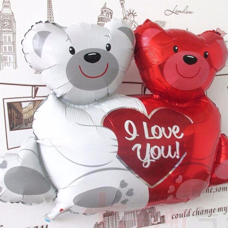Bong bóng lá nhôm hình chú gấu hoạt họa dễ thương 16 inch