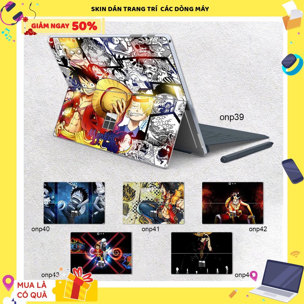Skin dán hình One Piece tổng hợp x24 cho Surface Go, Pro 2, Pro 3, Pro 4, Pro 5, Pro 6, Pro 7, Pro X