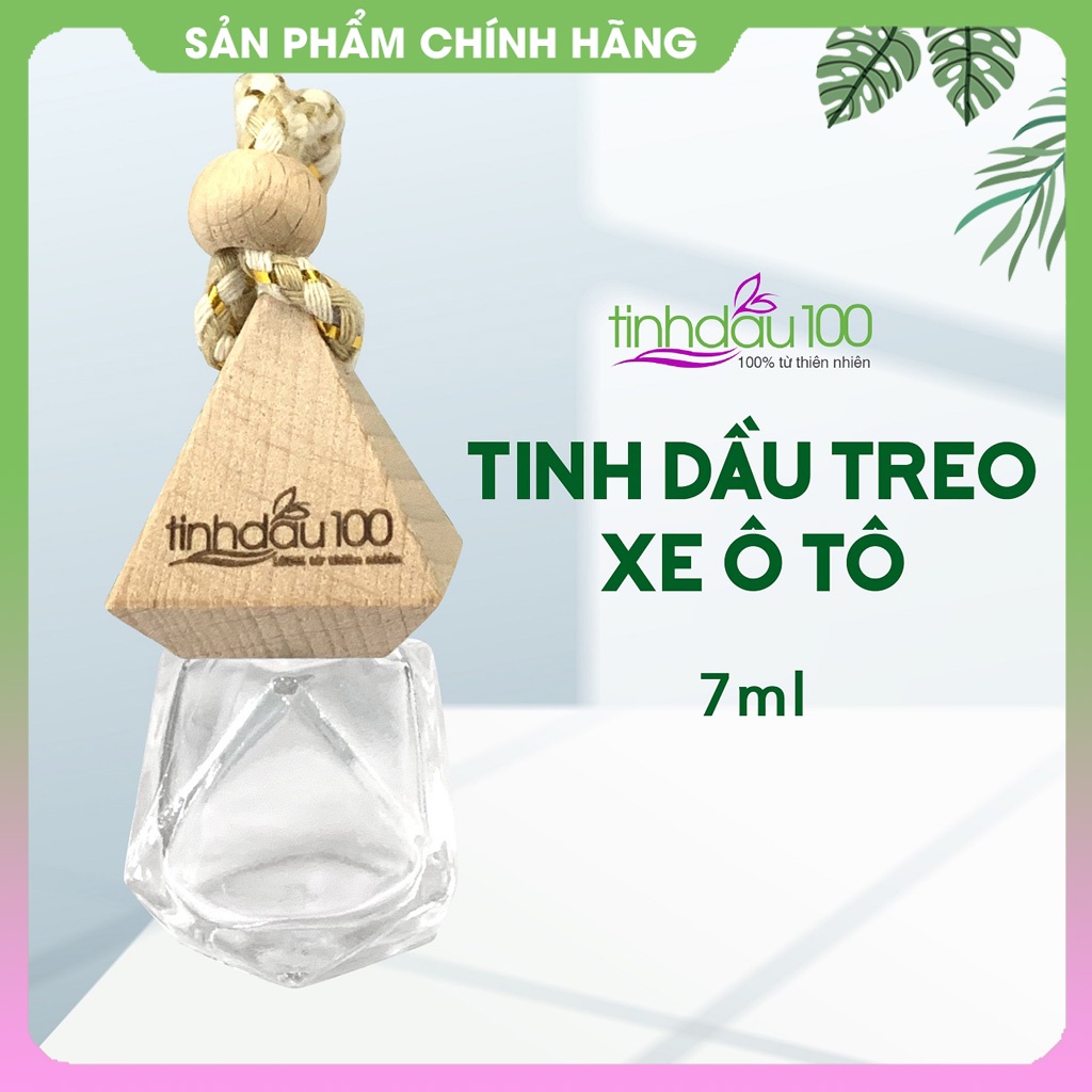 Lọ đựng tinh dầu treo xe ô tô, tủ quần áo, phòng vệ sinh bằng thủy tinh, nắp gỗ, hình lục lăng 7ml Tinh Dầu 100 Shop