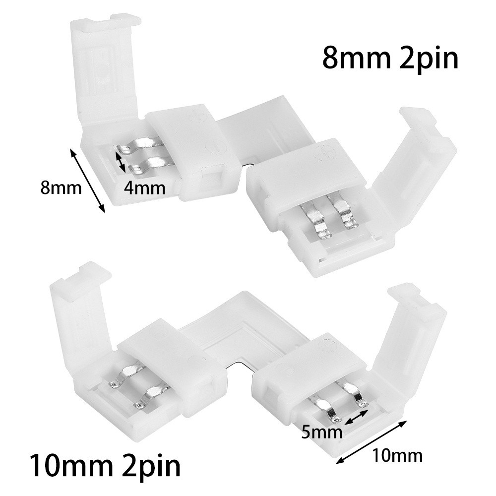 1 / 5 / 10 Đầu Nối 2 Chấu 8mm 10mm Cho Dải Đèn Led 3528 5050 Pcb