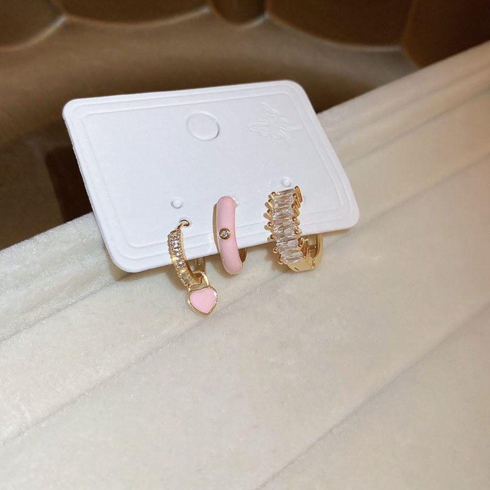 Bông Tai Màu Hồng Xinh Xắn Thời Trang Dành Cho Nữ