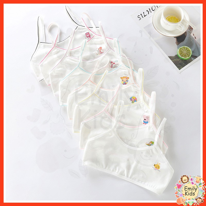 Áo Ngực Cotton Mềm Màu Trơn Thoáng Khí Thoải Mái Cho Bé Gái 8-16 Tuổi