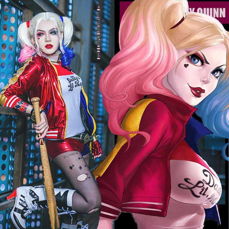 Suicide Squad Clown Girl COS Quần áo Harley Quinn Nữ Jedi Sinh tồn Ăn gà T-shirt Trang phục đầy đủ