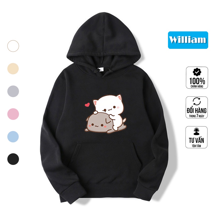 Áo hoodie nam nữ hình Mèo dễ thương chất nỉ bông dày dặn, in Pet cao cấp William - DS214
