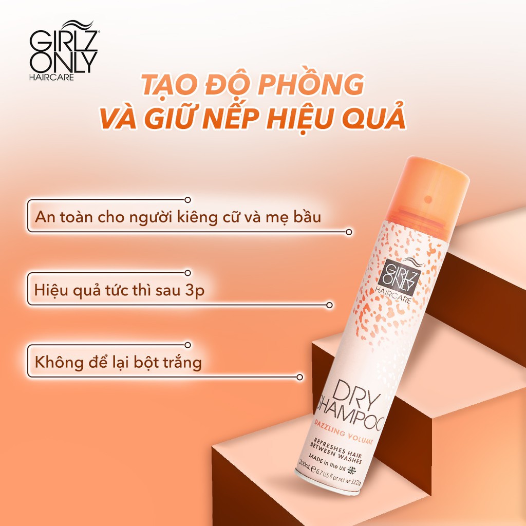 Dầu Gội Khô 5 loại Girlz Only dry shampoo 200ml