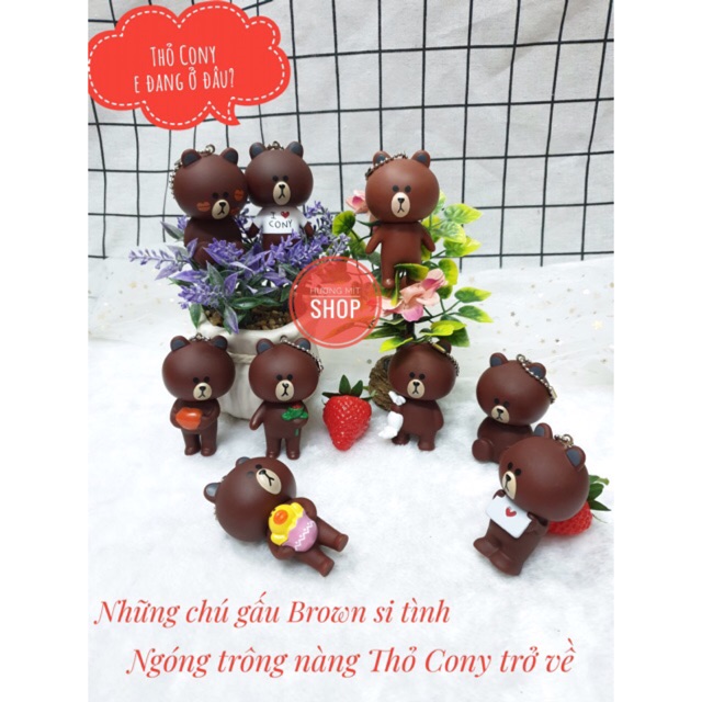 Móc khóa gấu Brown và thỏ Cony