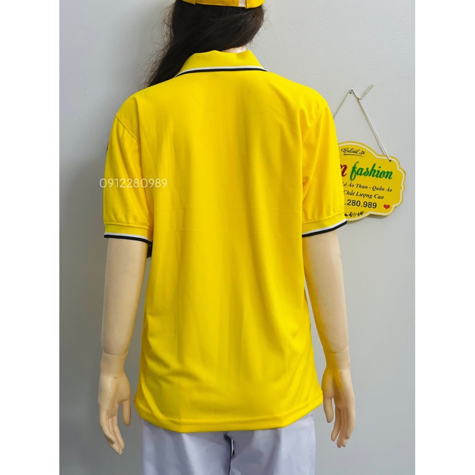 Áo thun cá sấu mè màu vàng thời trang nam nữ _ Hình chụp thật