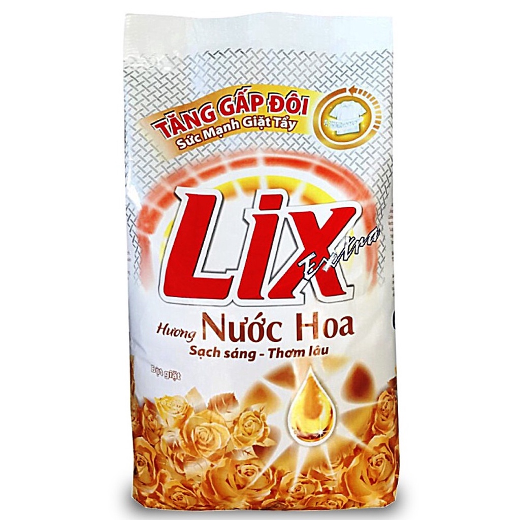 Bột giặt LIX Extra Hương nước hoa (Vàng) tăng gấp đôi sức mạnh giặt tẩy 7KG