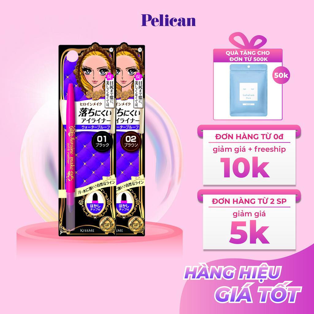 Chì kẻ mắt Kissme Heroine Make Quick Eyeliner dạng xoay lâu trôi Nhật Bản thiết kế 2 đầu thông minh