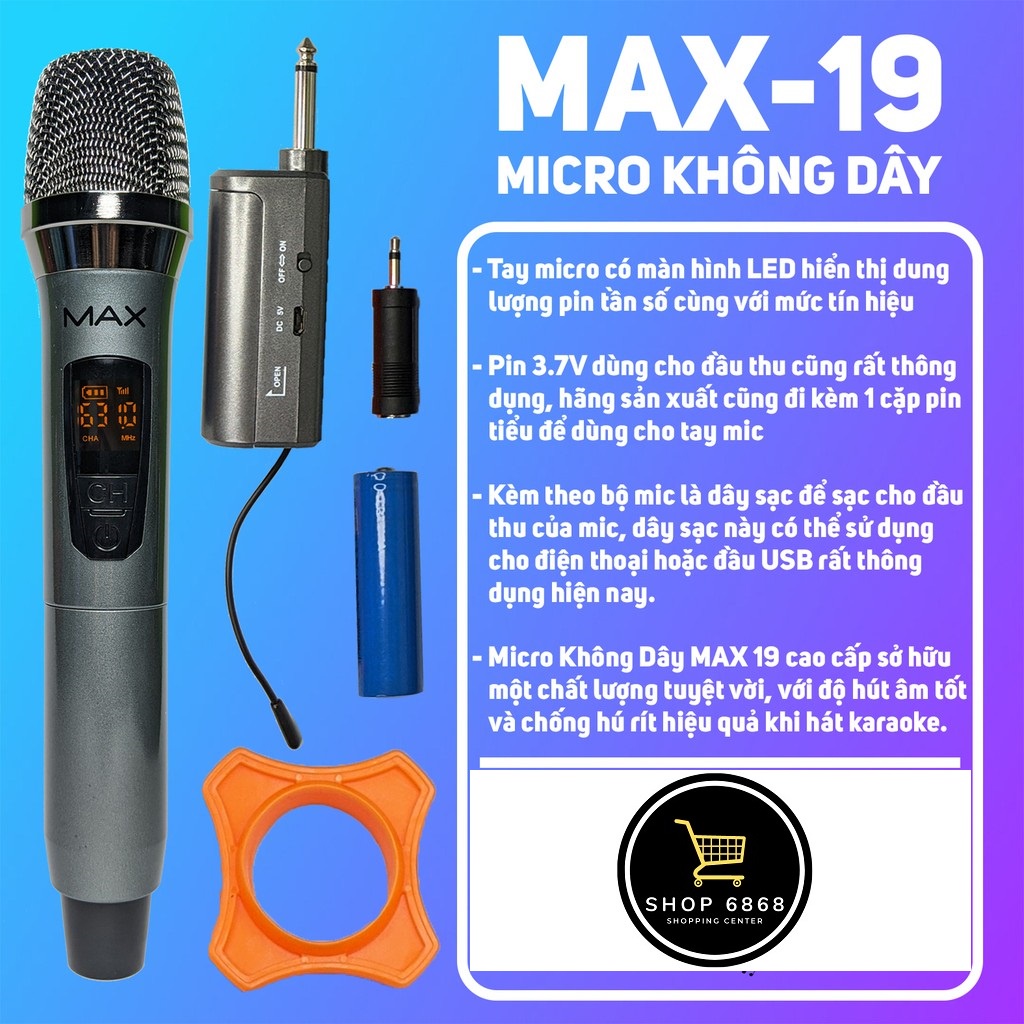 Micro chuyên nghiệp, Micro không dây, Micro co dây 5m, Micro V10, V12, JOA H5, SM58, Max36, Max21