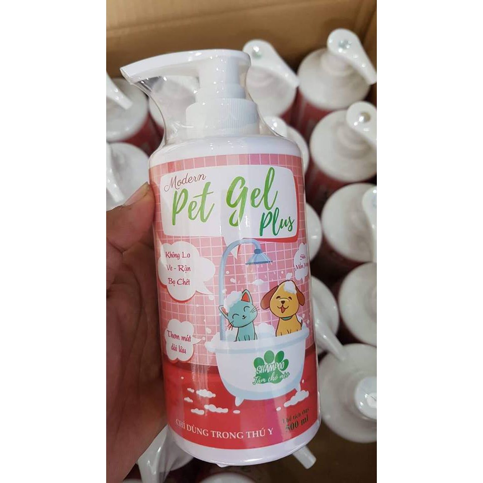 Sữa tắm cho chó mèo Modern Pet Gel Plus 500ML trị ve rận bọ chét