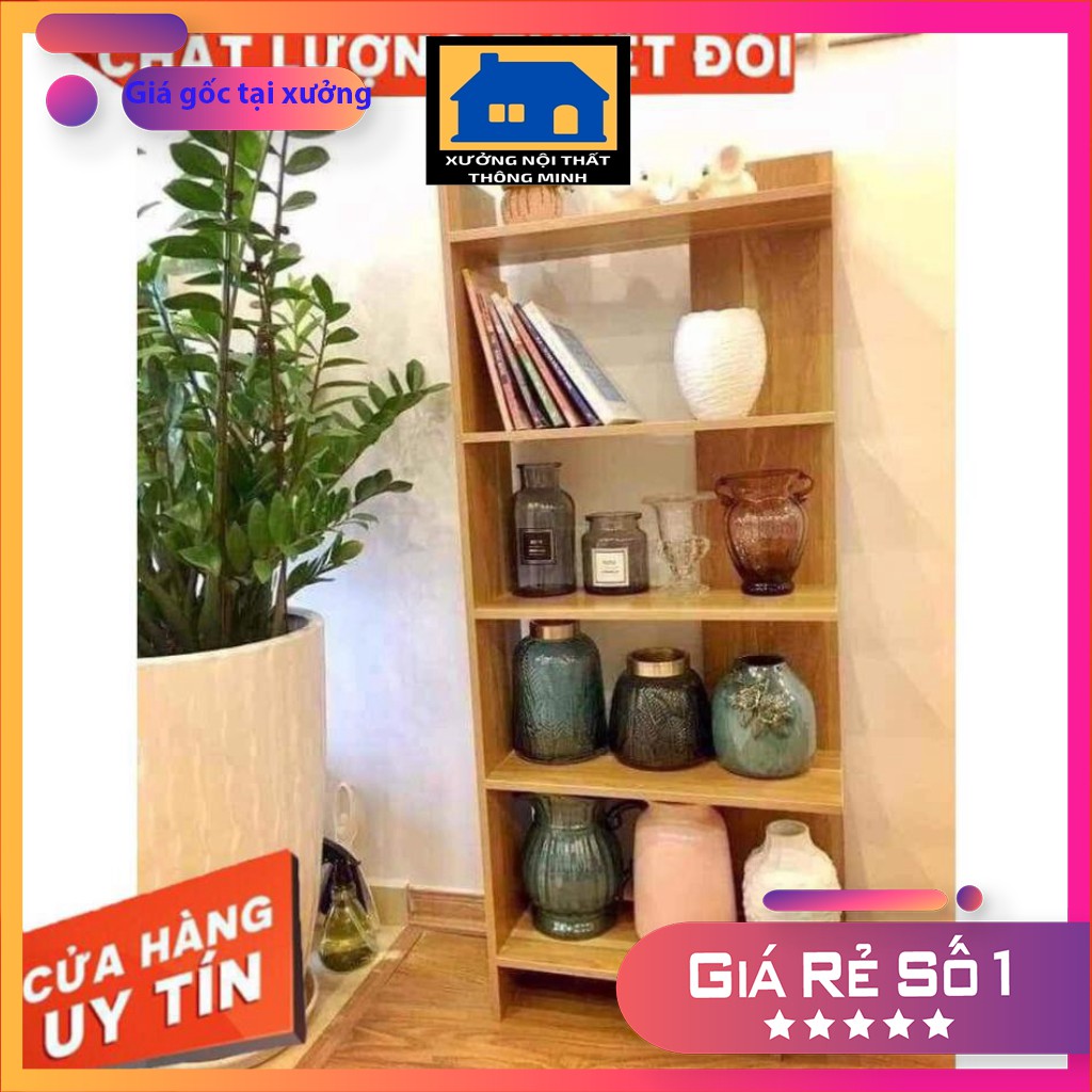 Kệ sách gỗ 5 tầng đa năng bằng gỗ cứng cực đẹp, kệ góc tường gỗ công nghiệp chống ẩm cao cấp