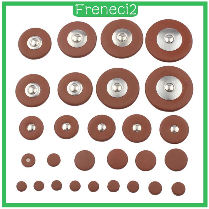 [FRENECI2] 28pcs Sax Leather Pads Replacement for Soprano Saxophone Accessory