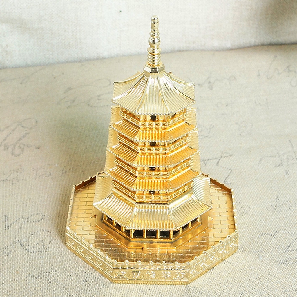 Mô hình tháp Lôi Phong Hàng Châu cao 15cm, mô hình trang trí bàn làm việc, trang trí phòng khách