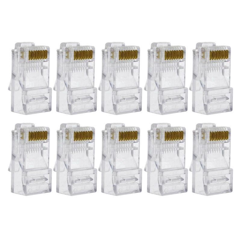 Set 10 Đầu Nối Dây Cáp Mạng Rj45 Cat5E Cat5 Cat6 L8C3