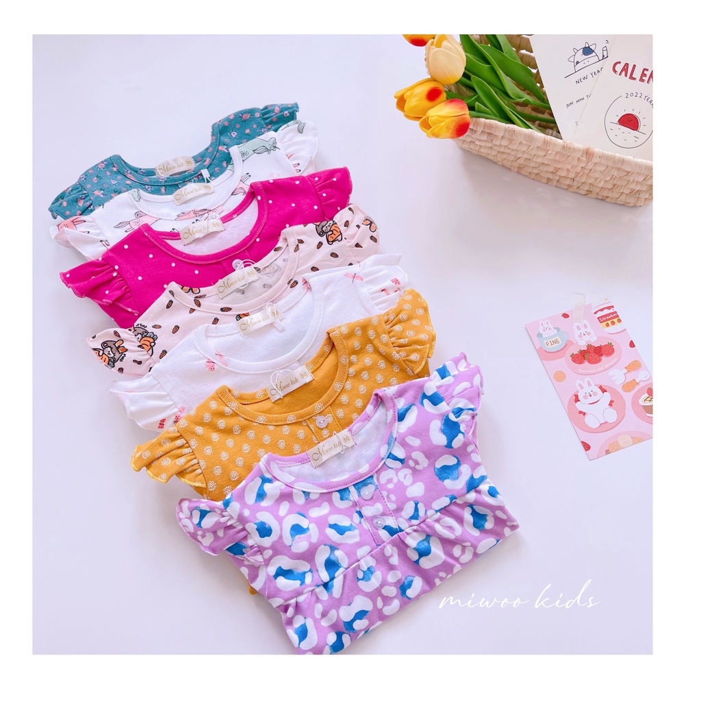 Bộ thun cotton dài tay phối cánh tiên Miwoo kids BABYDOLL họa tiết siêu dễ thương cho bé gái bảng 5